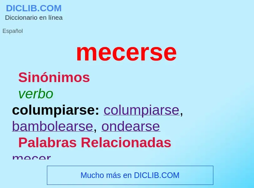 ¿Qué es mecerse? - significado y definición