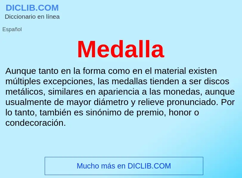 ¿Qué es Medalla? - significado y definición