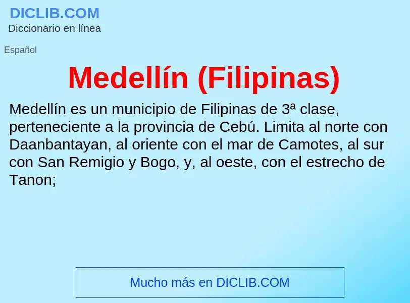 Τι είναι Medellín (Filipinas) - ορισμός