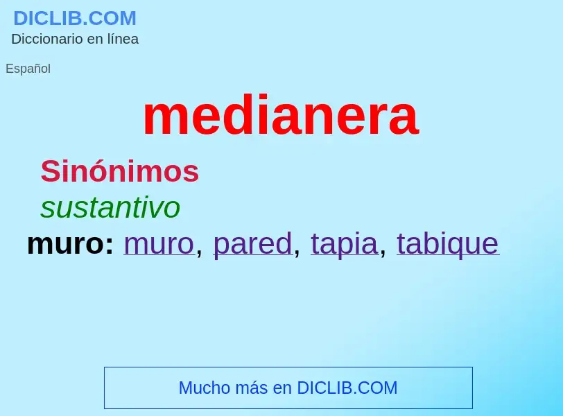 O que é medianera - definição, significado, conceito