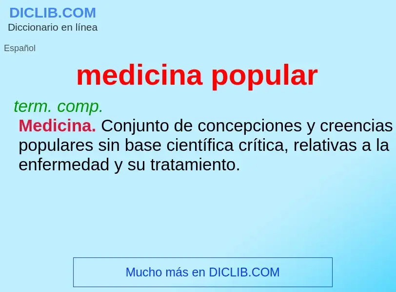 Wat is medicina popular - definition