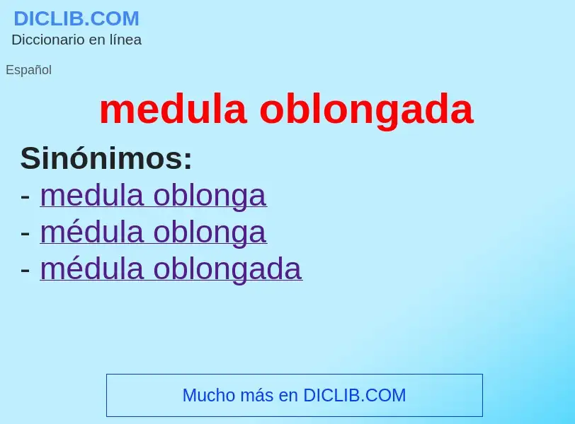 What is medula oblongada - meaning and definition