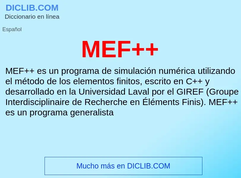 What is MEF++ - meaning and definition