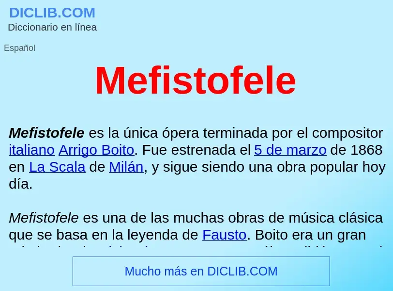 ¿Qué es Mefistofele ? - significado y definición