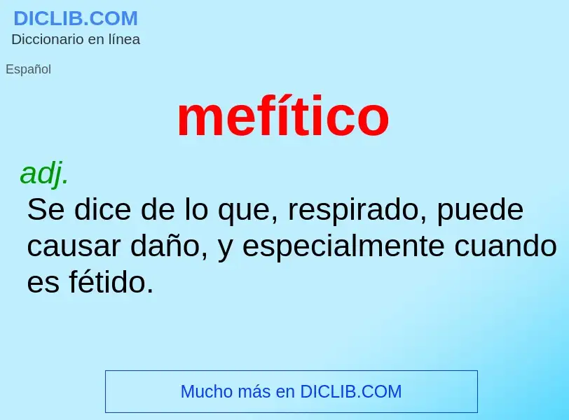 O que é mefítico - definição, significado, conceito