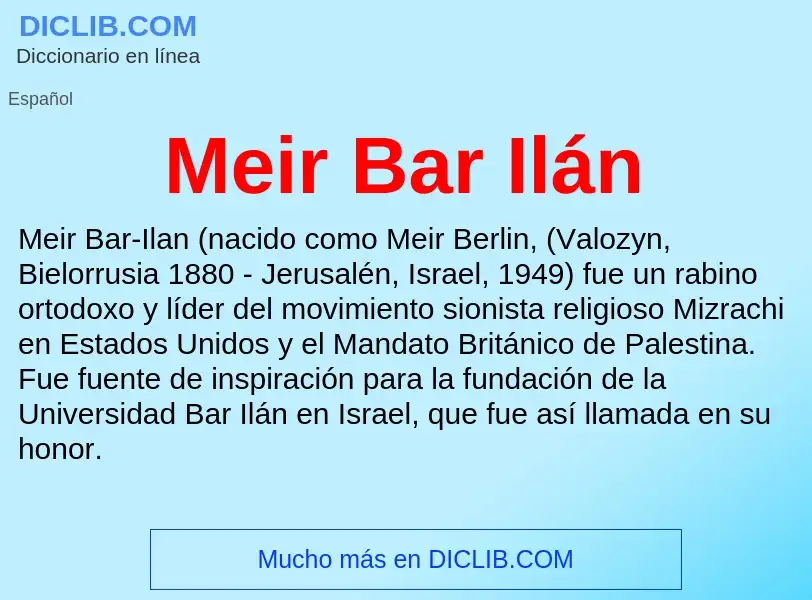 Wat is Meir Bar Ilán - definition