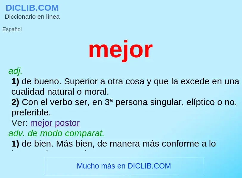 Wat is mejor - definition