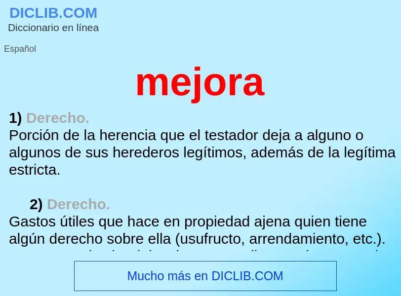 What is mejora - definition