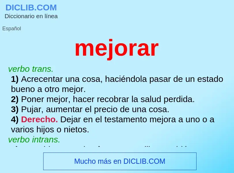 What is mejorar - definition