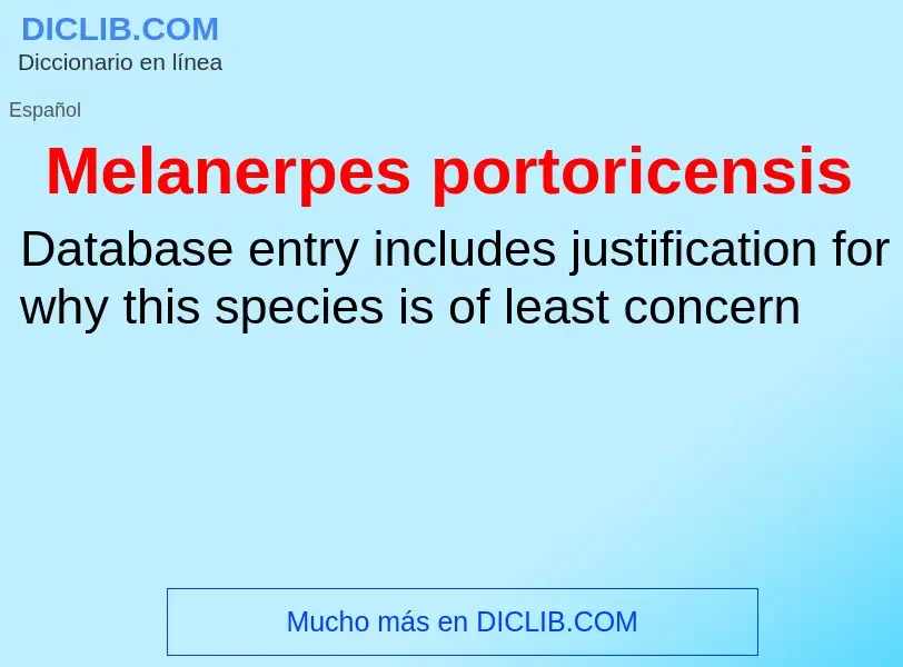 ¿Qué es Melanerpes portoricensis? - significado y definición