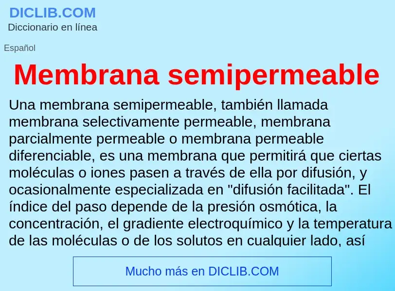 ¿Qué es Membrana semipermeable? - significado y definición