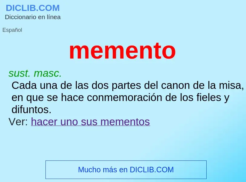 What is memento - meaning and definition