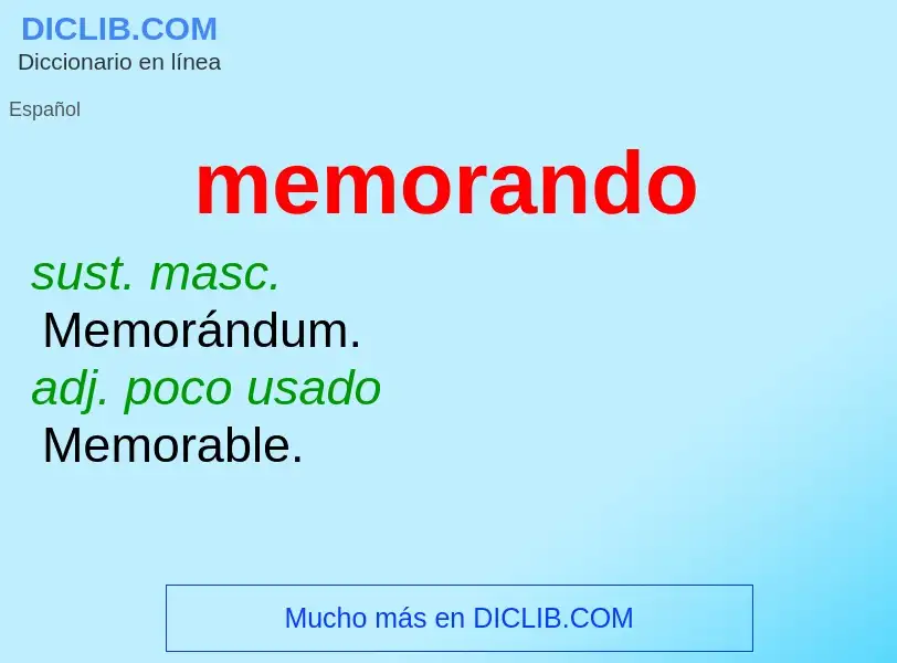 What is memorando - meaning and definition