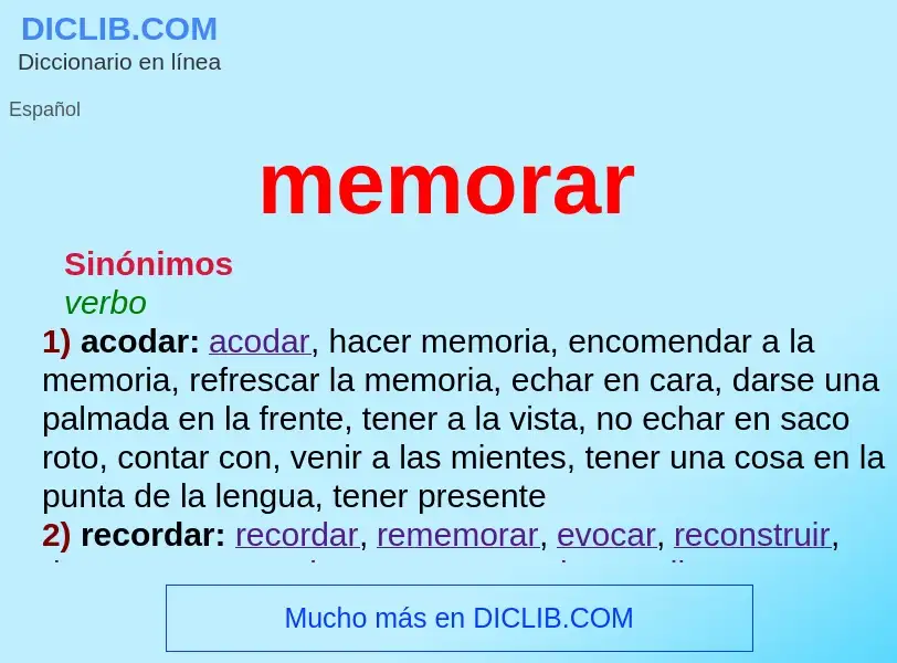 What is memorar - meaning and definition