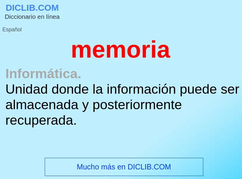 Wat is memoria - definition