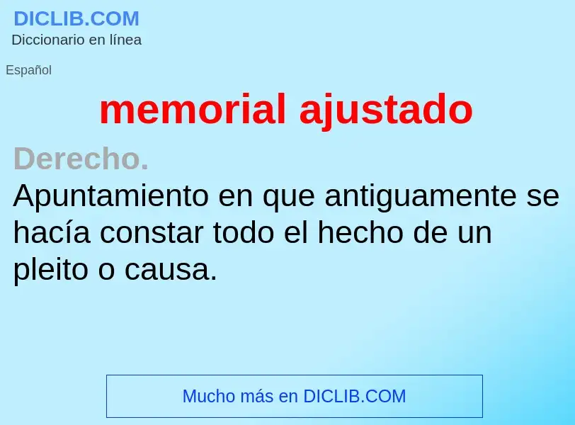 Wat is memorial ajustado - definition