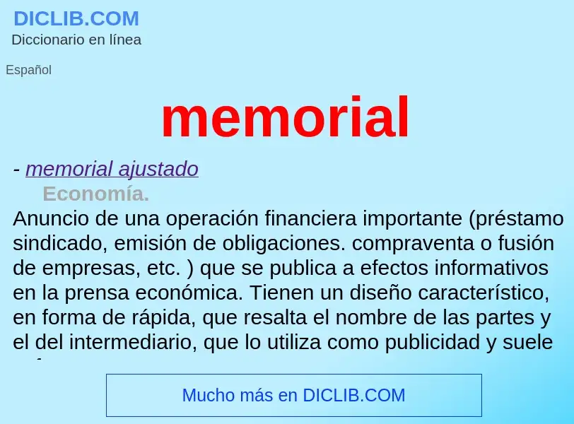 What is memorial - meaning and definition