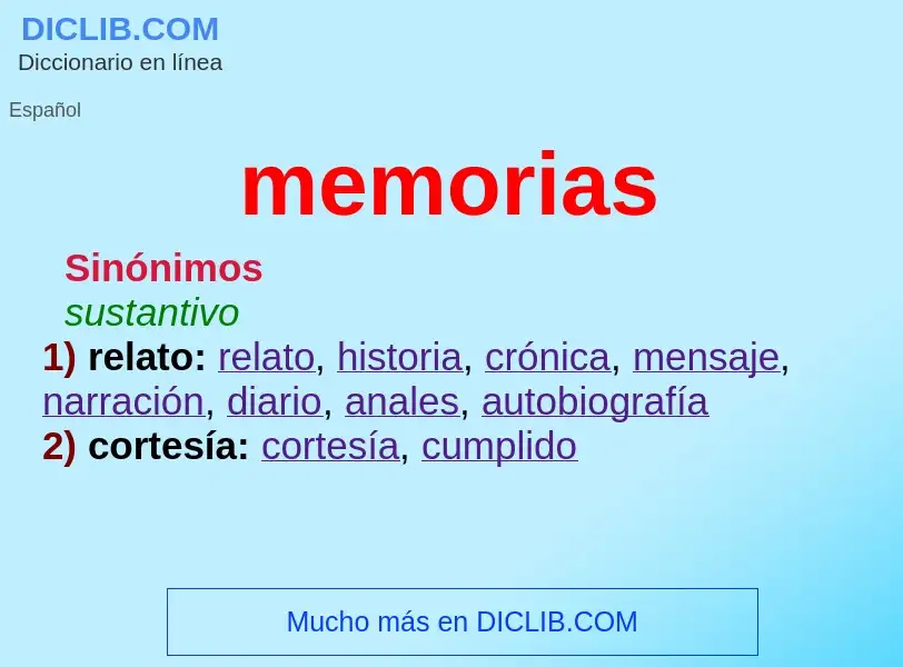 O que é memorias - definição, significado, conceito
