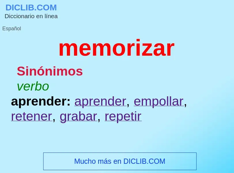 What is memorizar - definition