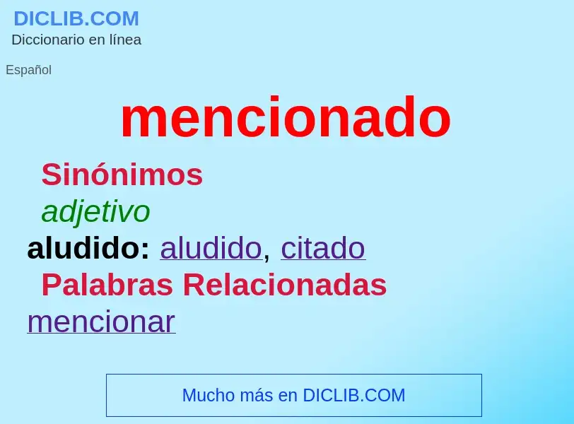 Wat is mencionado - definition