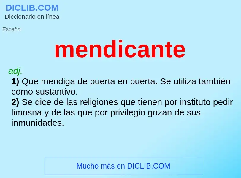 What is mendicante - definition