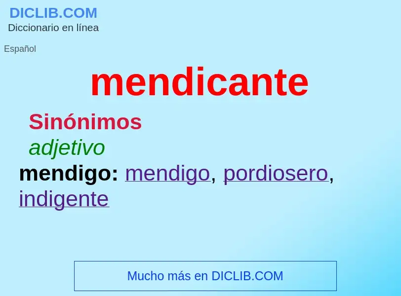 ¿Qué es mendicante? - significado y definición