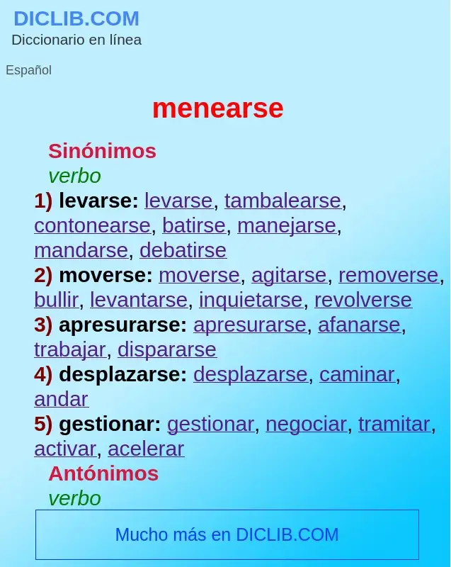 What is menearse - definition