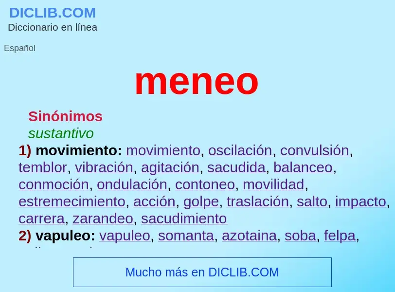 ¿Qué es meneo? - significado y definición