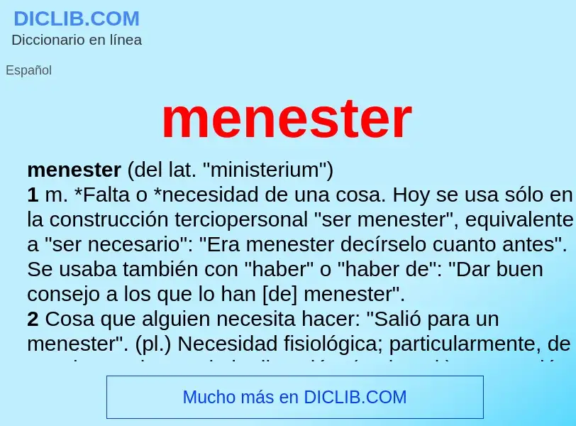 Wat is menester - definition