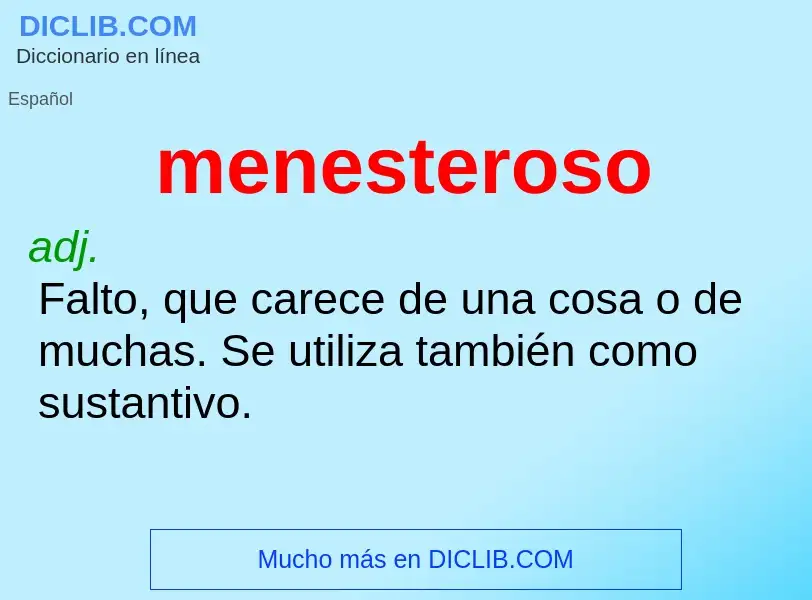 What is menesteroso - definition