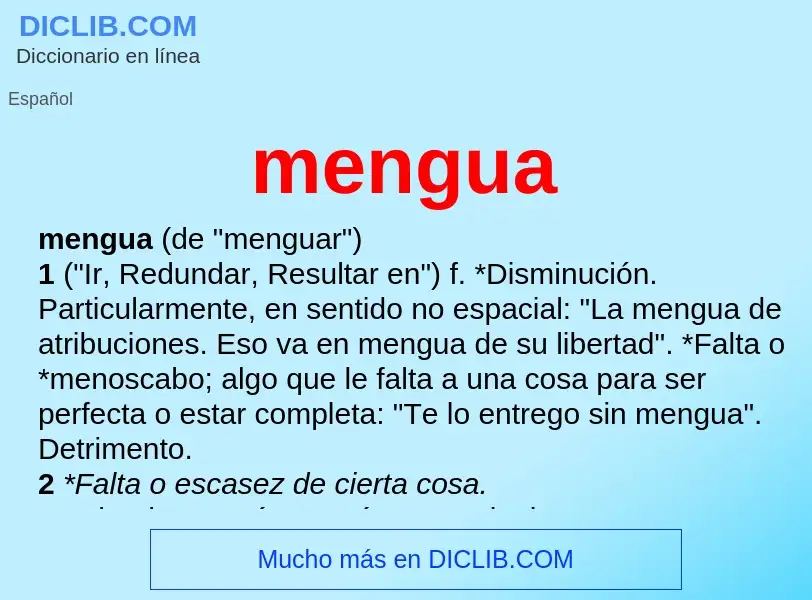 Was ist mengua - Definition