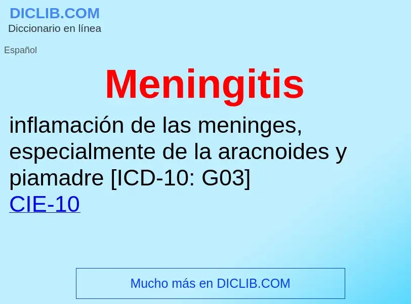 ¿Qué es Meningitis? - significado y definición