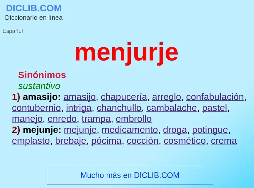 O que é menjurje - definição, significado, conceito