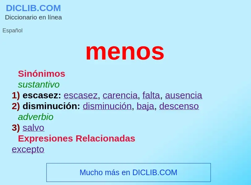 ¿Qué es menos? - significado y definición