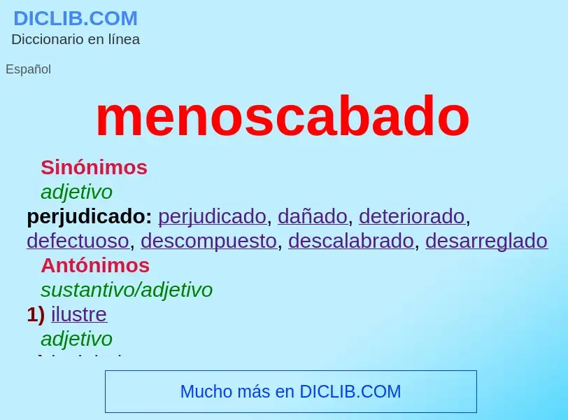 What is menoscabado - meaning and definition