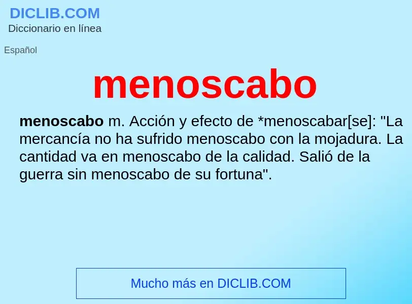 What is menoscabo - definition