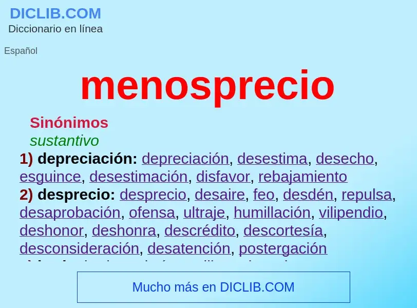 ¿Qué es menosprecio? - significado y definición