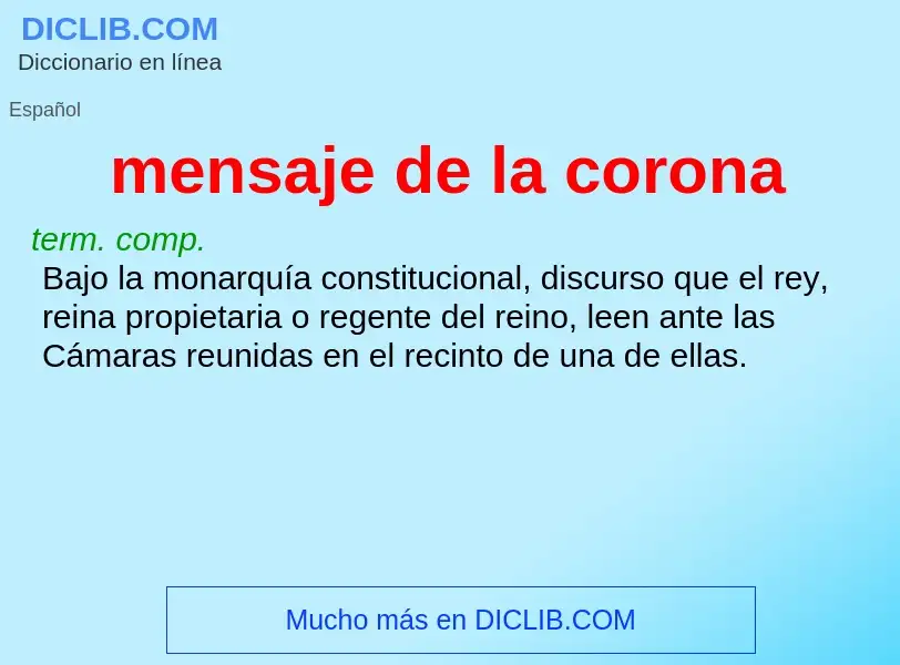 ¿Qué es mensaje de la corona? - significado y definición