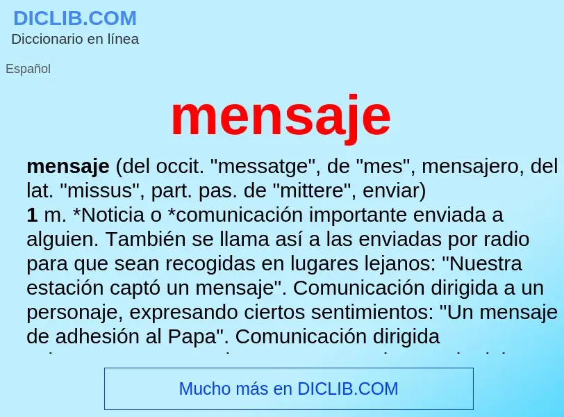 O que é mensaje - definição, significado, conceito