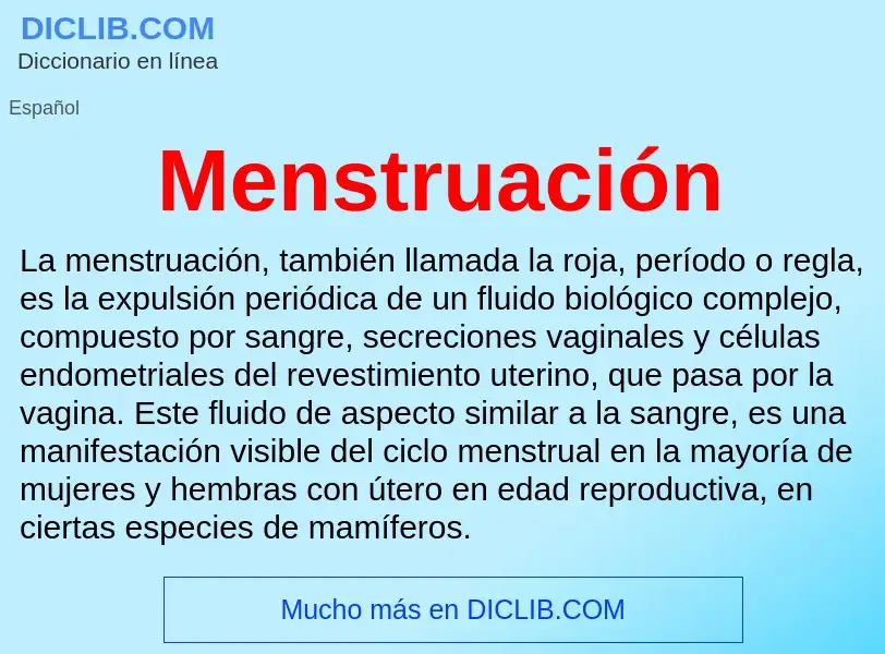 Τι είναι Menstruación - ορισμός