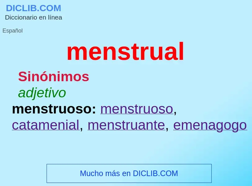 Что такое menstrual - определение