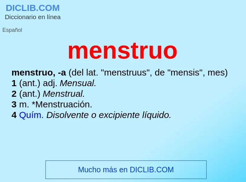 O que é menstruo - definição, significado, conceito