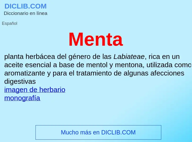 ¿Qué es Menta? - significado y definición