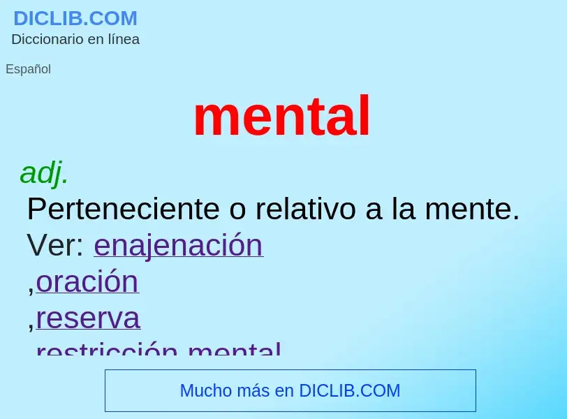 What is mental - definition