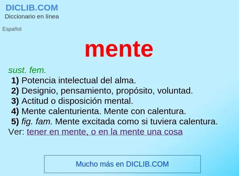 What is mente - meaning and definition