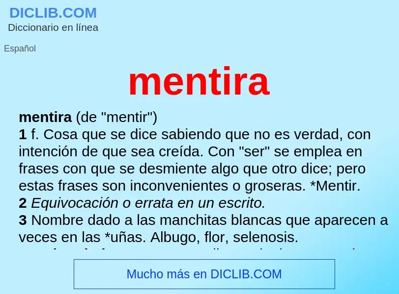 What is mentira - definition