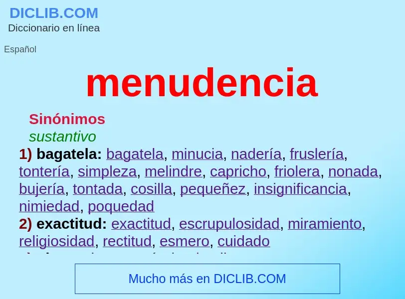 Was ist menudencia - Definition