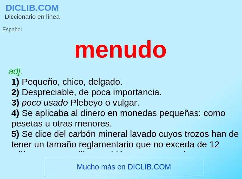 ¿Qué es menudo? - significado y definición