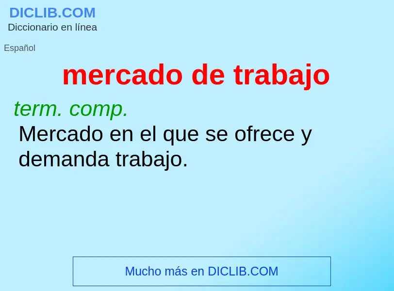 Что такое mercado de trabajo - определение