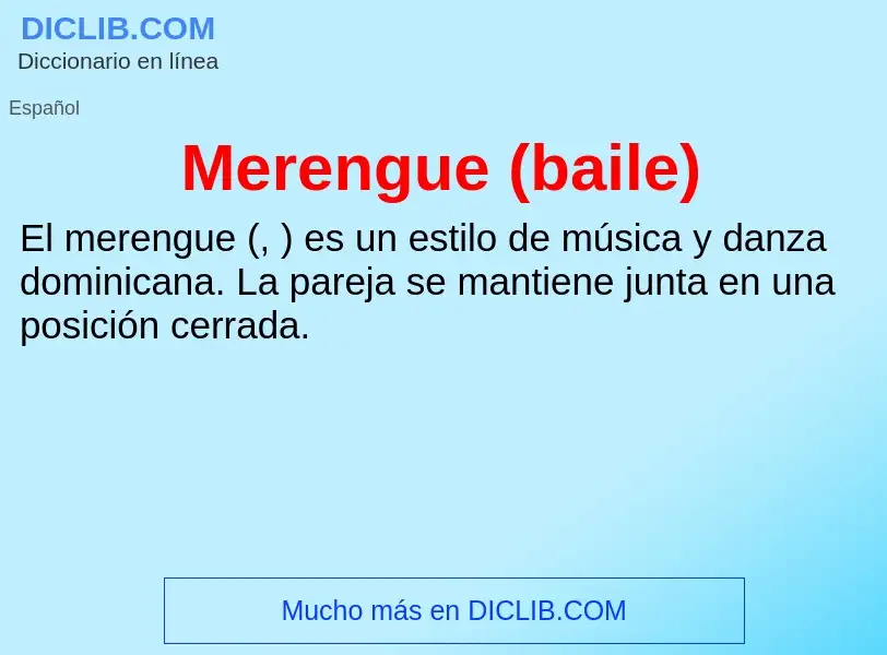 ¿Qué es Merengue (baile)? - significado y definición